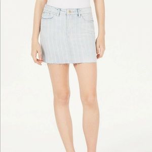 Vanilla‎ star denim striped raw hem mini skirt size 9